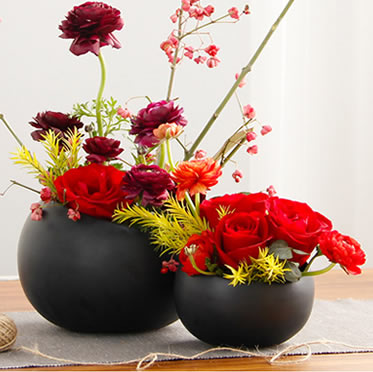 瓶插花盆栽高檔黑啞光創意三角花瓶客廳新年辦公室裝扮花卉